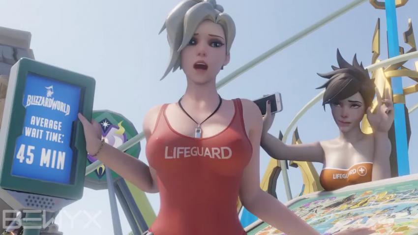 3D守望先锋天使激情女上位诱惑